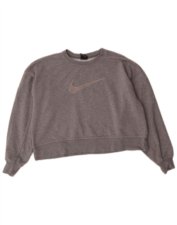 Damska bluza dresowa Nike Dri Fit Graphic Oversize UK 10, mała szara