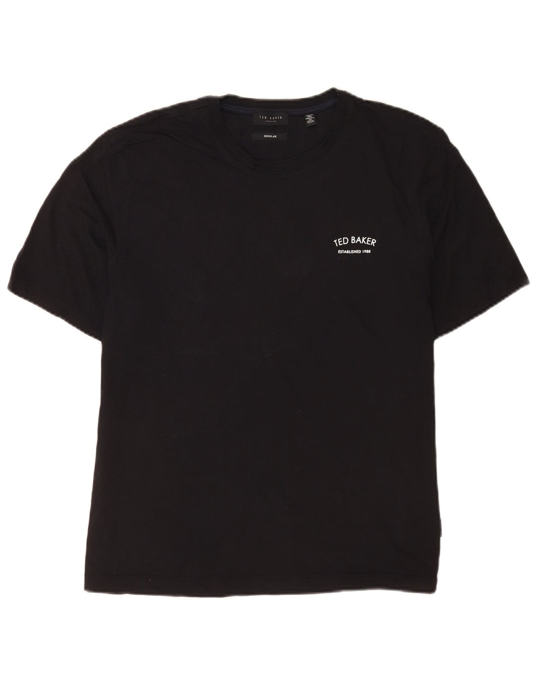 Ted Baker Męski T-shirt o regularnym kroju, średni czarny, bawełniany