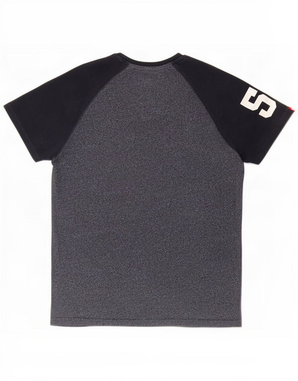 Męski T-shirt z grafiką Superdry Top, duży, granatowy, kamuflaż, bawełna