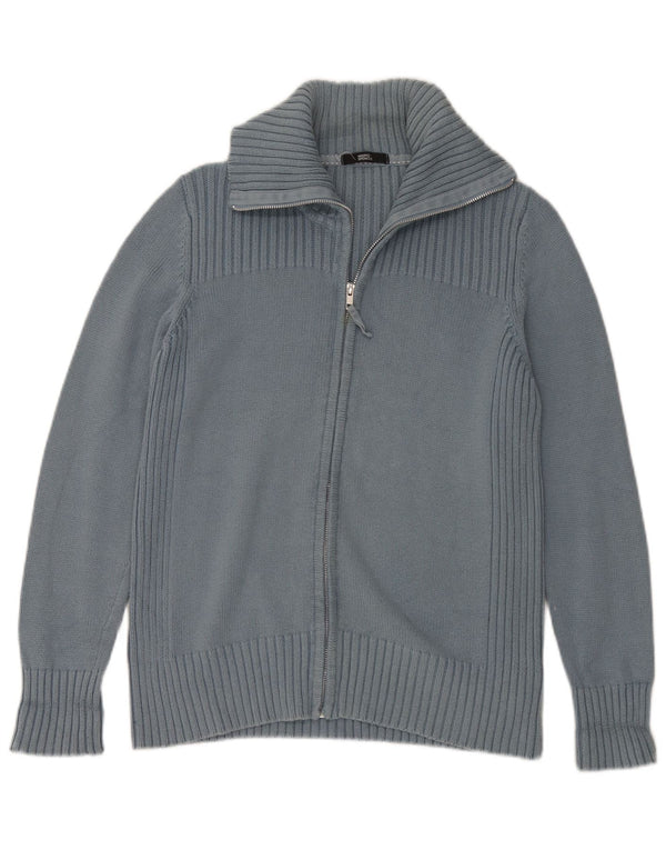 Marks & Spencer Damski sweter rozpinany UK 16, duży, niebieski, bawełniany