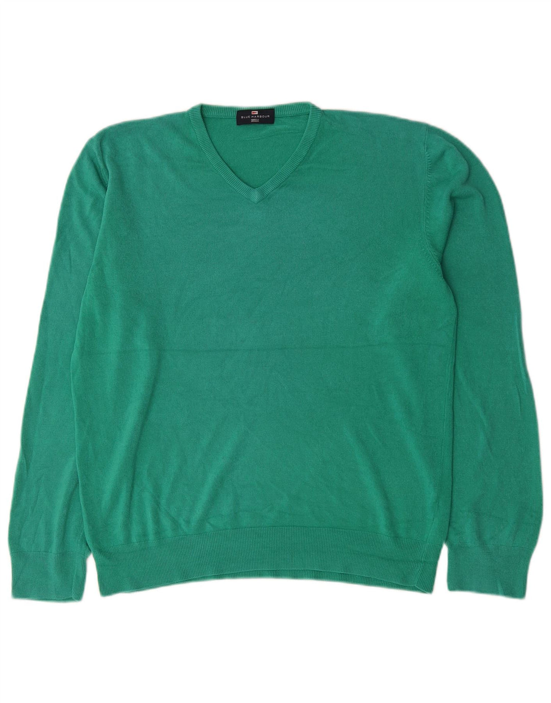 Męski sweter Marks & Spencer Blue Harbor z dekoltem w kształcie litery V, duży, zielony