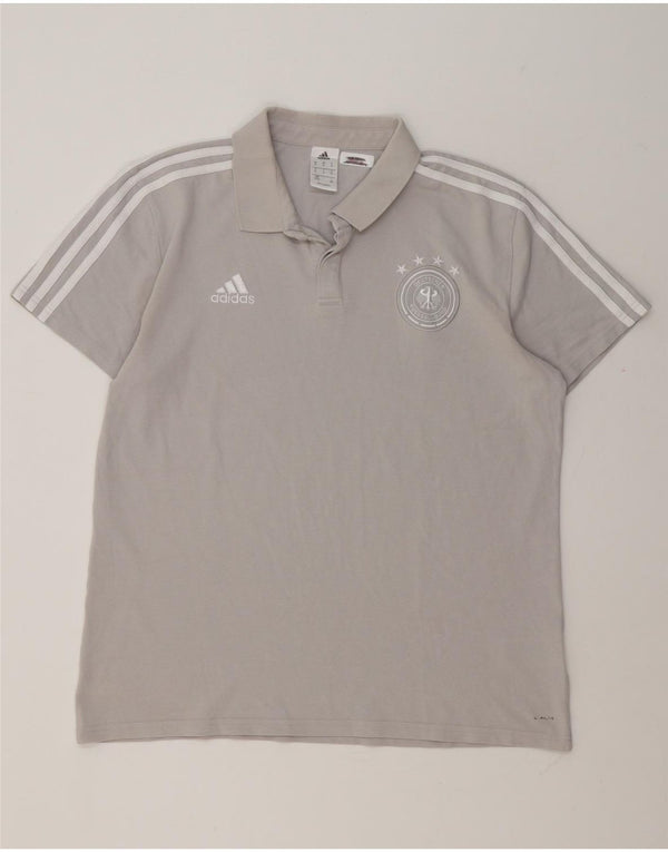 Adidas Męska koszulka polo Deutscher Fussball Bund XL, szara bawełna
