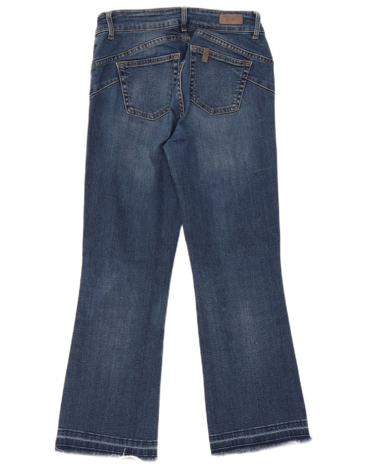 Liu Jo Damskie jeansy Crop Bootcut w trudnej sytuacji W28 L25 Niebieskie bawełniane