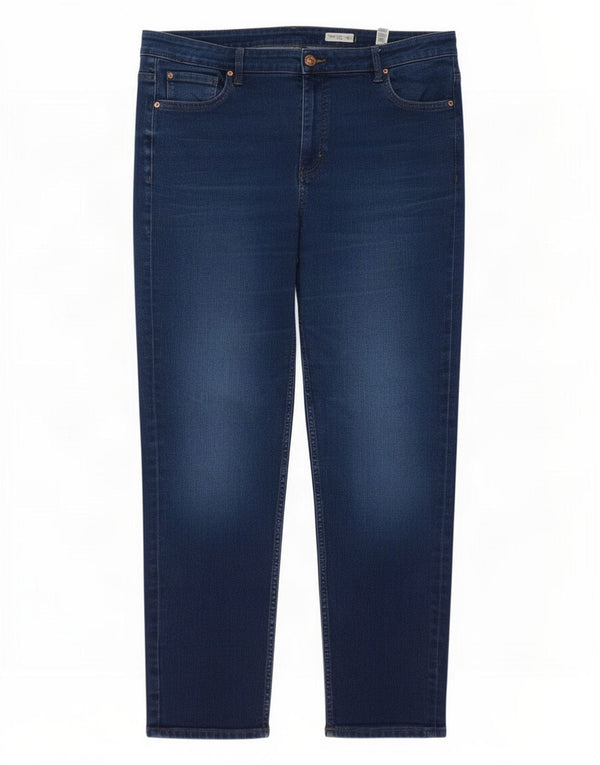Marks & Spencer Damskie The Sienna Straight Jeans UK 20 2XL W40 L29 Niebieskie