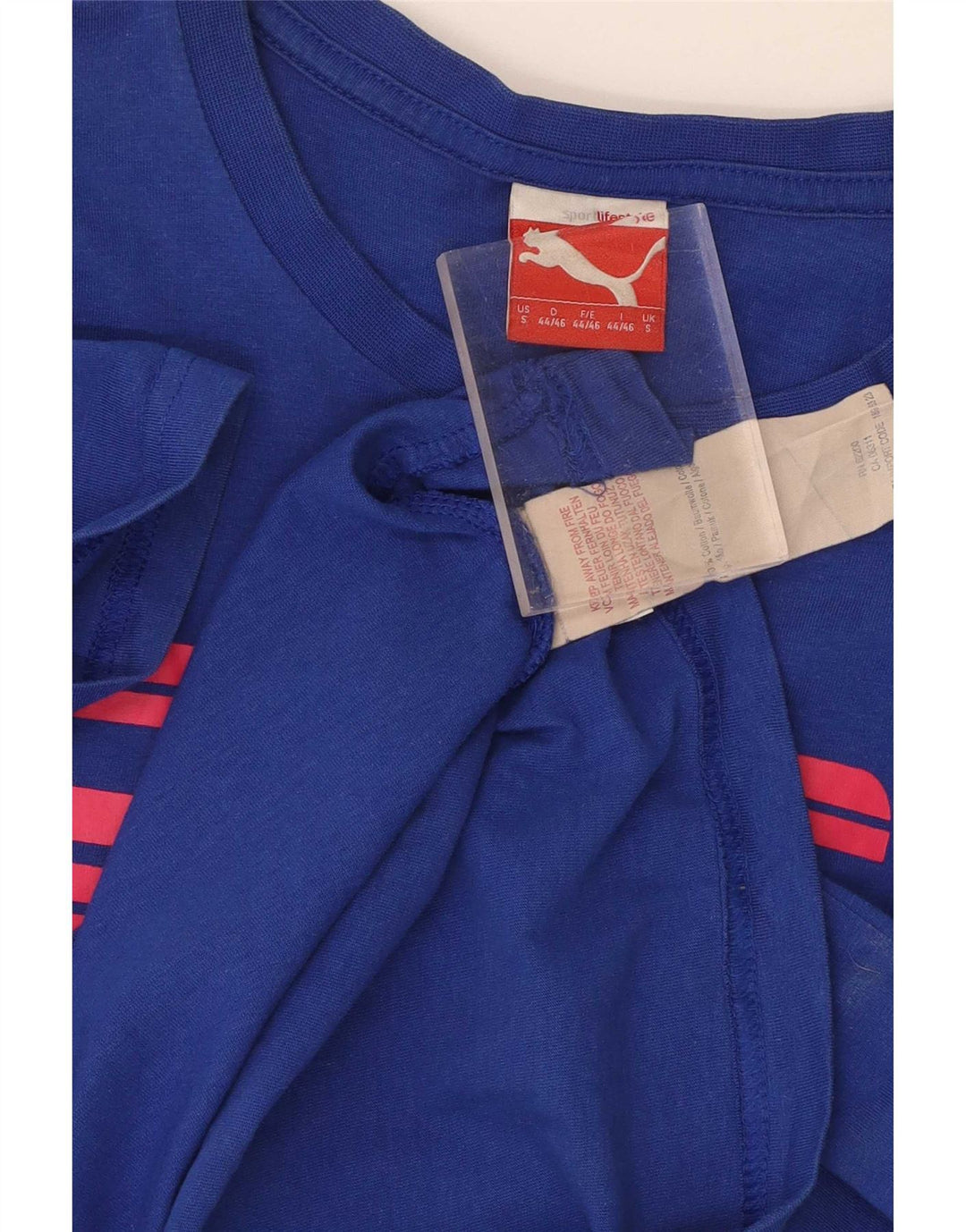 Męski T-shirt z grafiką Puma, mały, niebieski, bawełniany