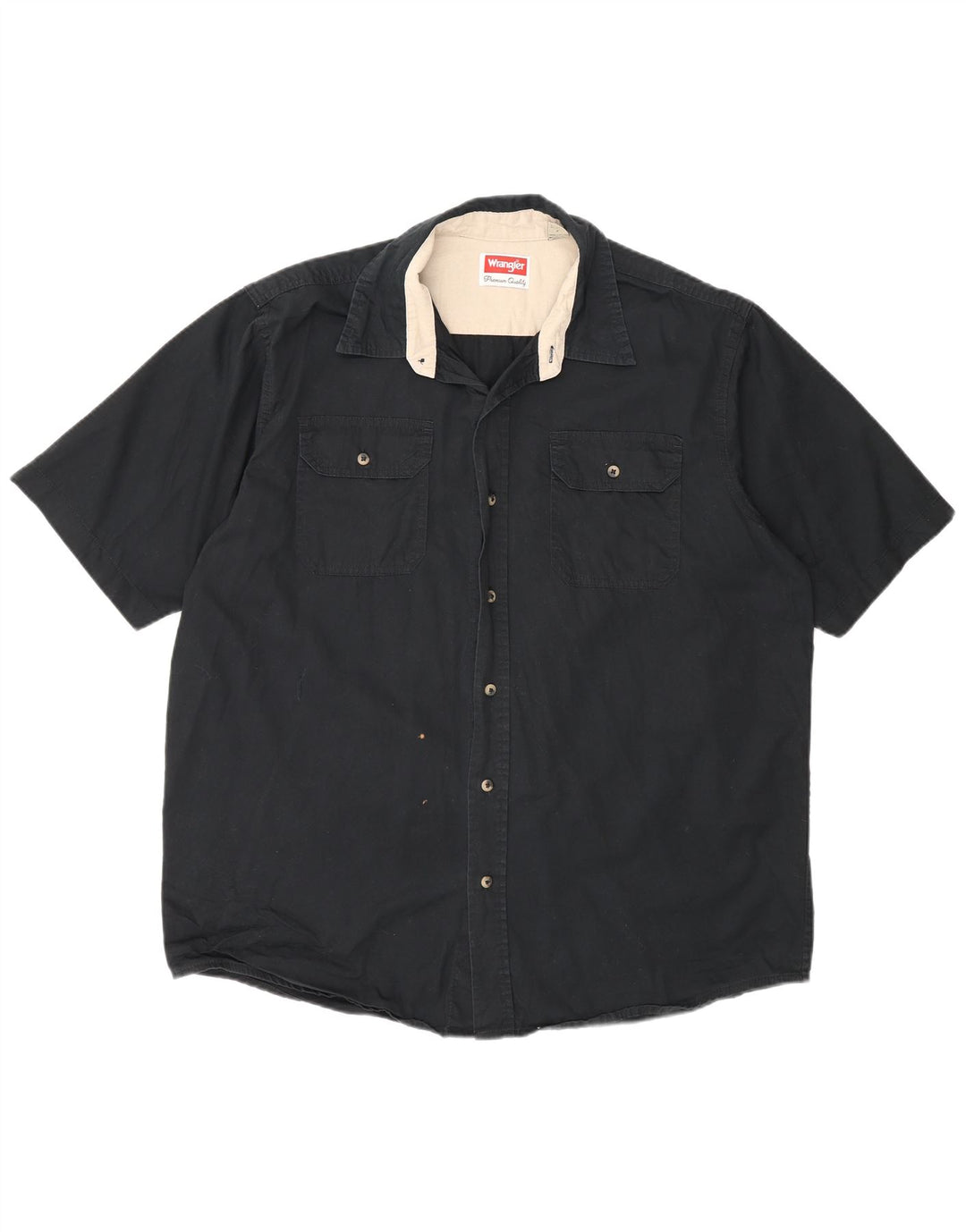 Męska koszula z krótkim rękawem Wrangler, duża, czarna, bawełniana
