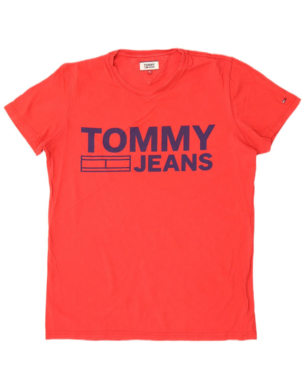 Męska koszulka z grafiką Tommy Hilfiger Top XL czerwona