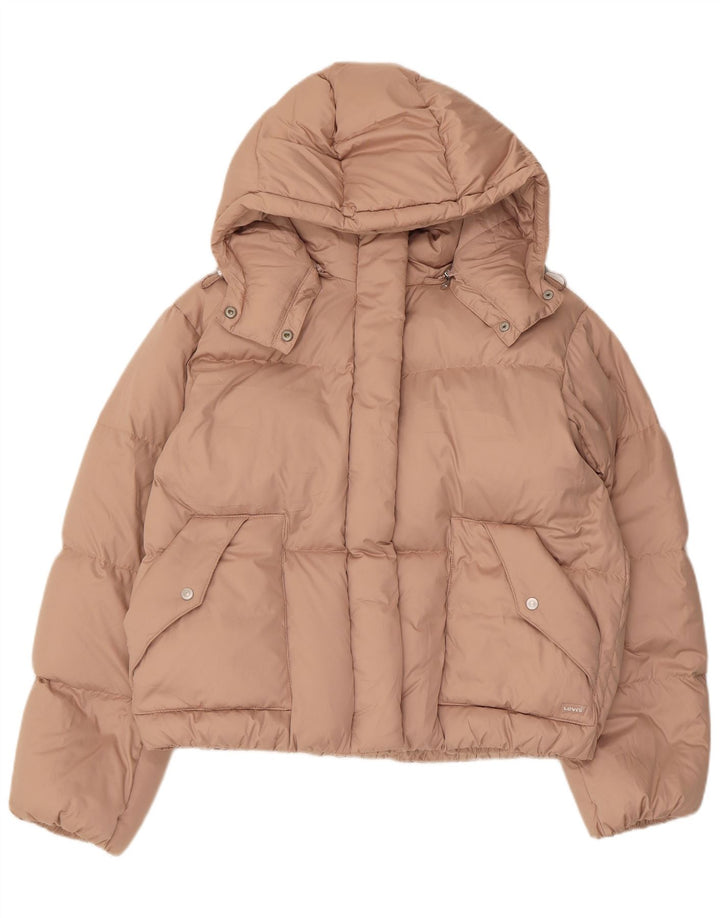 Damska kurtka z kapturem, oversize, wyściełana Levi's UK 10, mały, fioletowy poliester