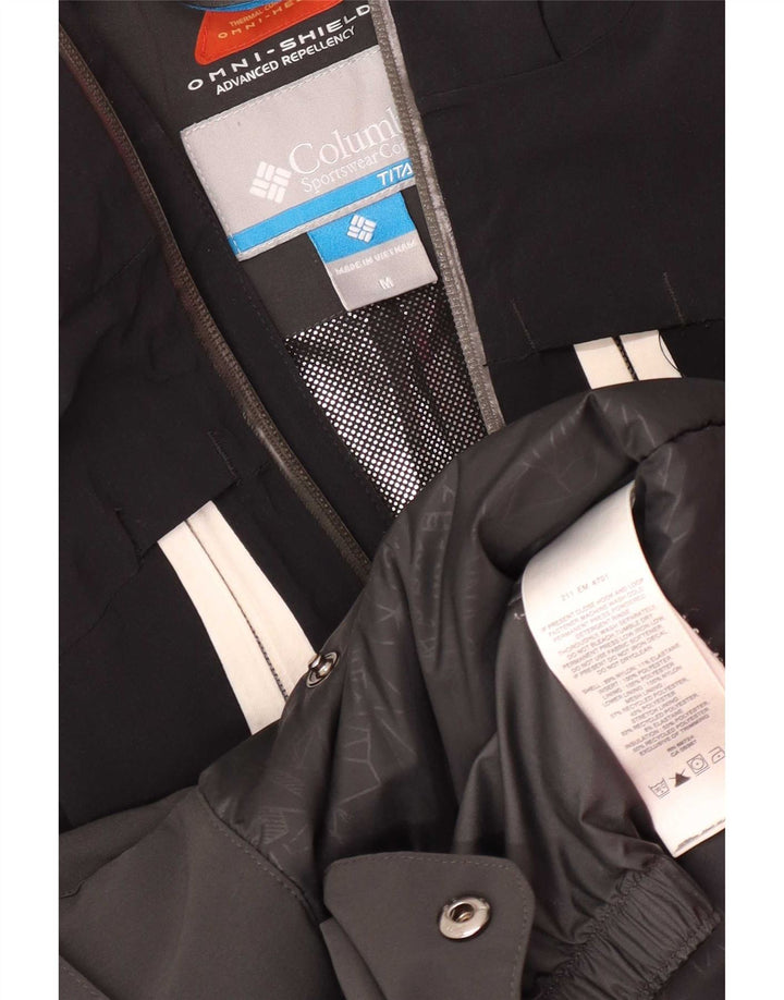 Męska kurtka przeciwdeszczowa Columbia Omni-Shield UK 38 Średni czarny nylon z blokami kolorów