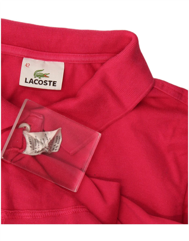 Damska koszulka polo Lacoste, rozmiar 42, duża, różowa, bawełniana