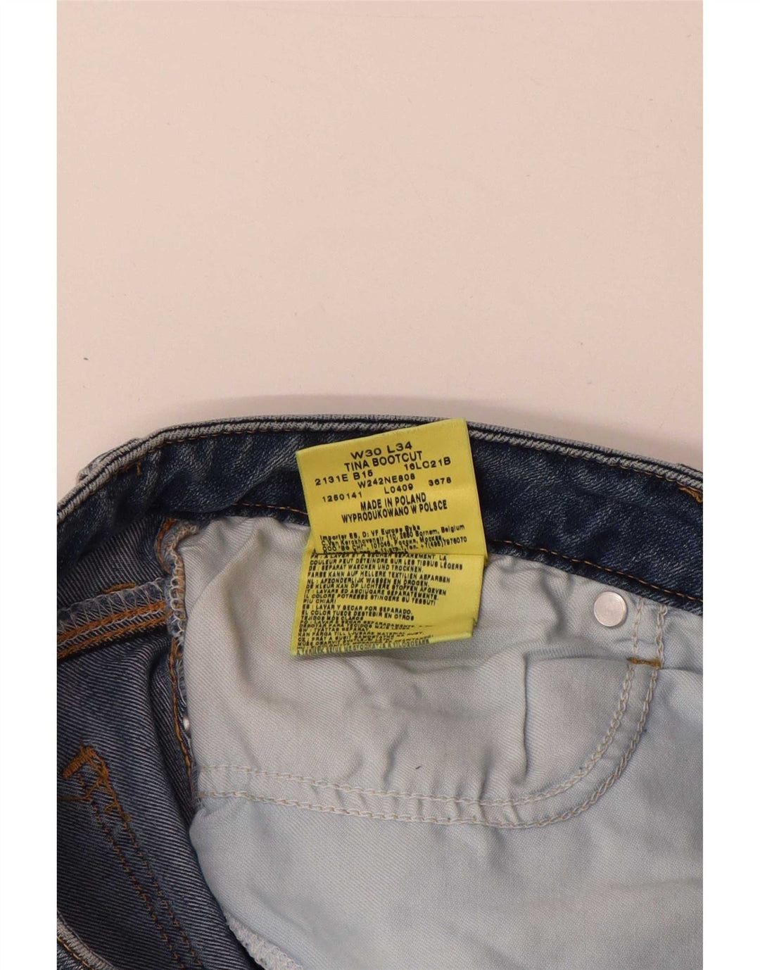 Damskie jeansy Wrangler TIna Bootcut W30 L34 Niebieskie bawełniane