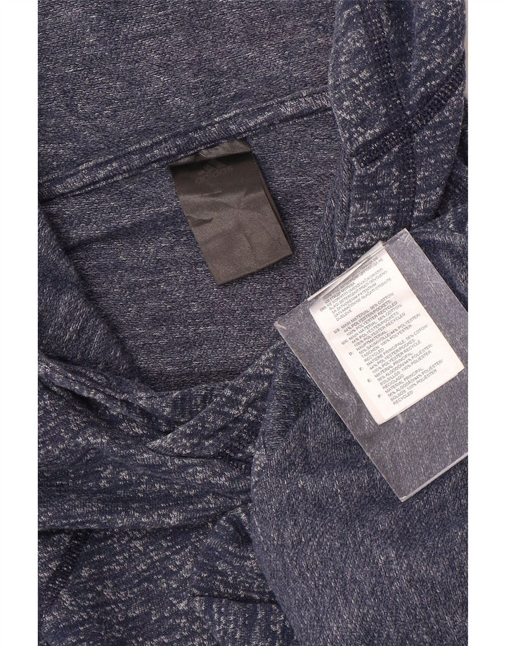 Męski sweter z krótkim rękawem ADIDAS, duży, granatowy, bawełniany w cętki