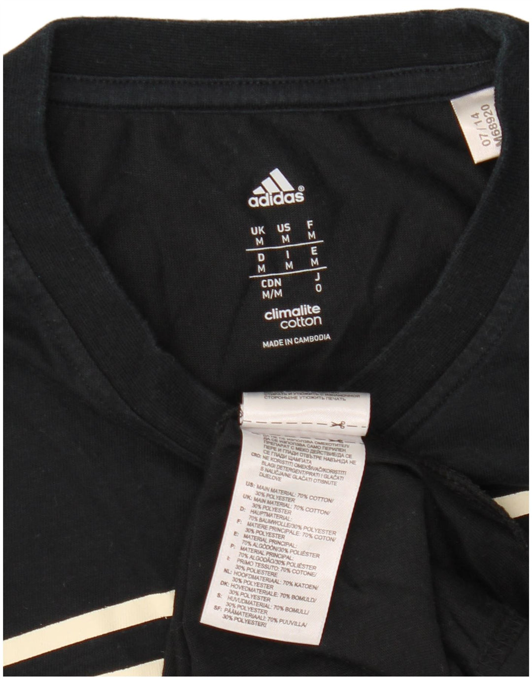 Męska koszulka Adidas Climalite z grafiką, średnia, czarna bawełna