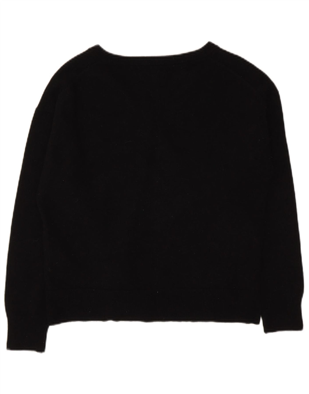 Sweter damski Massimo Dutti z dekoltem w kształcie litery V, UK 14, średnia czarna wełna