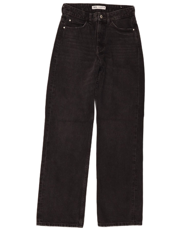 Damskie dżinsy z szeroką nogawką Zara z wysokim stanem EU 36 XS W26 L32 czarne