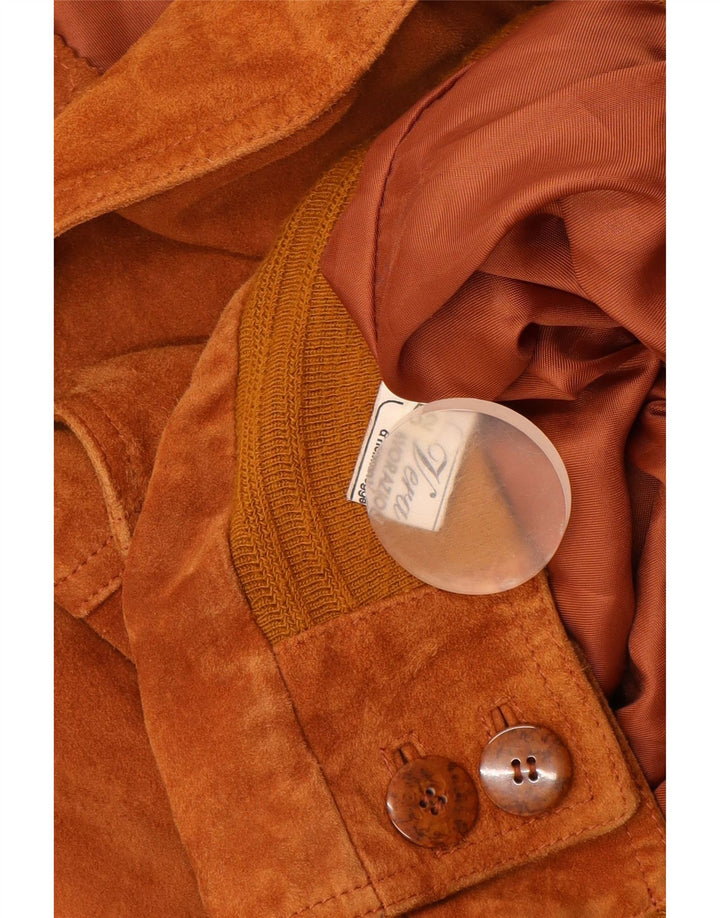 Męska zamszowa kurtka bomberka VINTAGE IT 52 XL w kolorze beżowej skóry