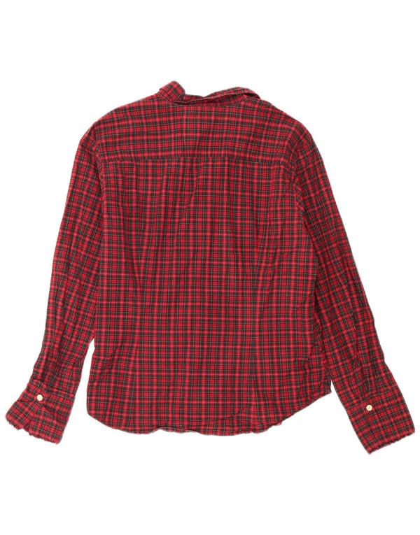 Damska koszula flanelowa Eddie Bauer UK 16, duża, bawełniana w czerwoną kratę