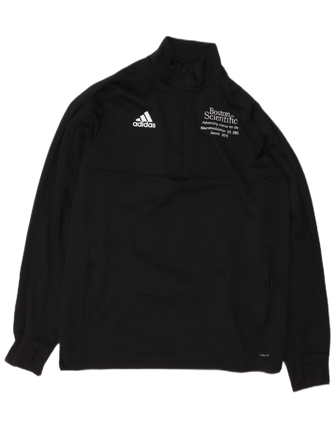 Adidas Męska bluza Climalite Graphic Zip Neck Sweter, duża, czarna