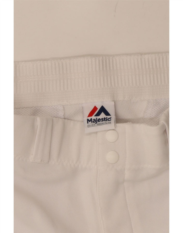 MAJESTIC Womens Bermuda Shorts W32 Large  White Vintage Majestic and Second-Hand Majestic from Messina Hembry 