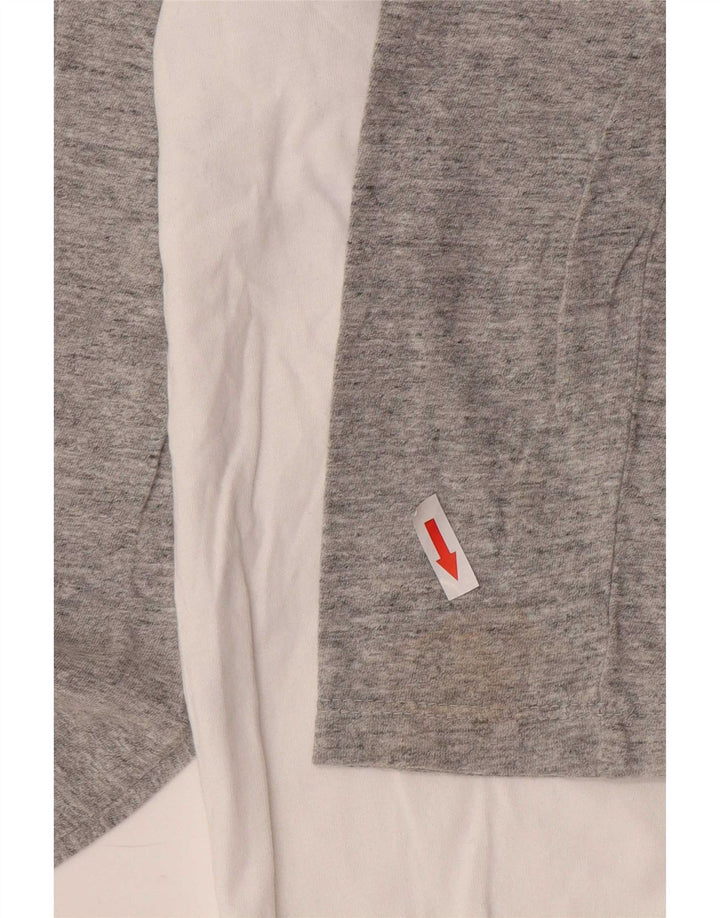 Męski top Superdry z długim rękawem, duży, biały, bawełniany w bloki kolorów