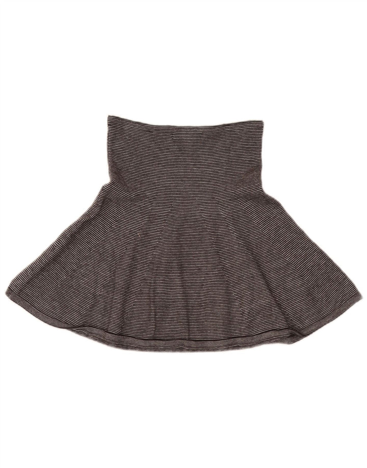 Damska spódniczka mini Zara mała W26 szara wiskoza w prążki