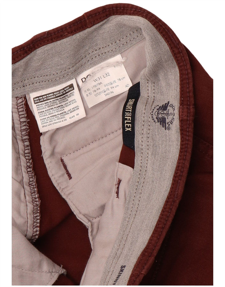 Męskie spodnie typu slim chino Dockers W31 L32 brązowe