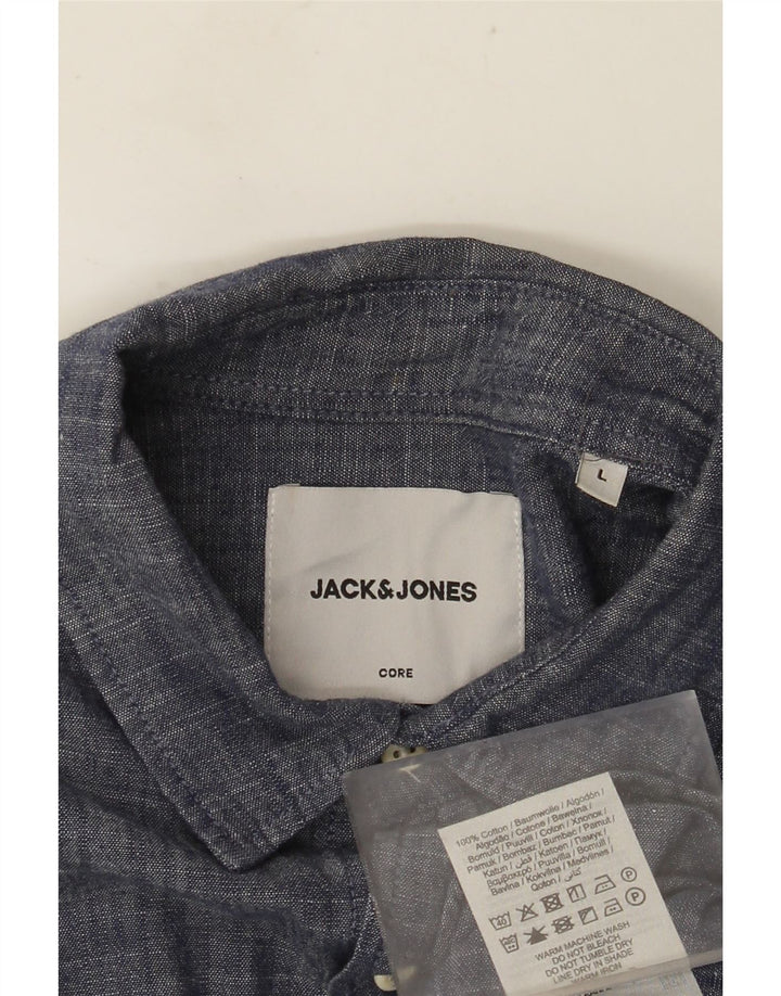 Męska koszula JACK & JONES Core, duża, granatowa, bawełniana w cętki