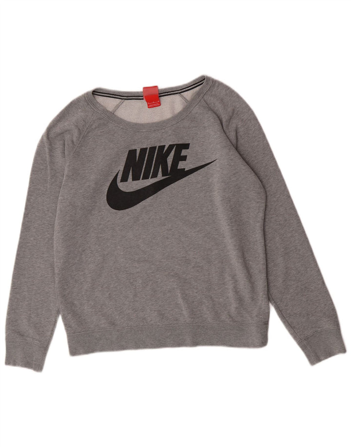 Damska bluza z grafiką o luźnym kroju Nike, UK 14, średnia szara bawełna