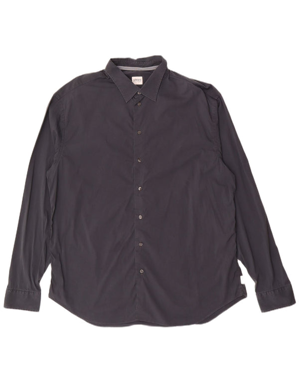 Koszula męska Armani Collezioni 2XL, granatowa, bawełniana