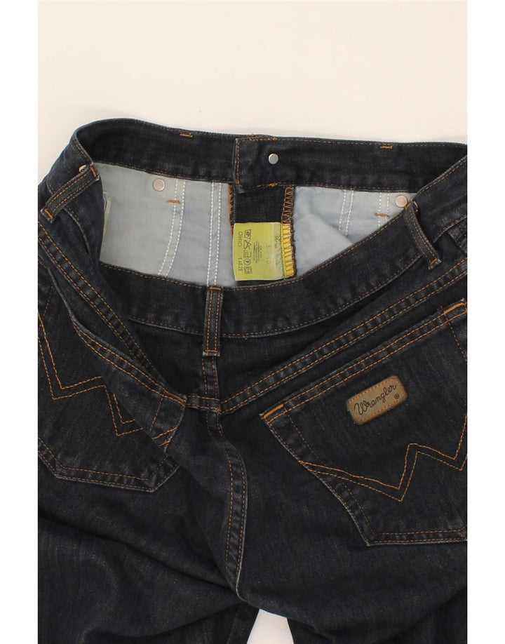 Męskie proste jeansy WRANGLER W32 L30, granatowe, bawełniane