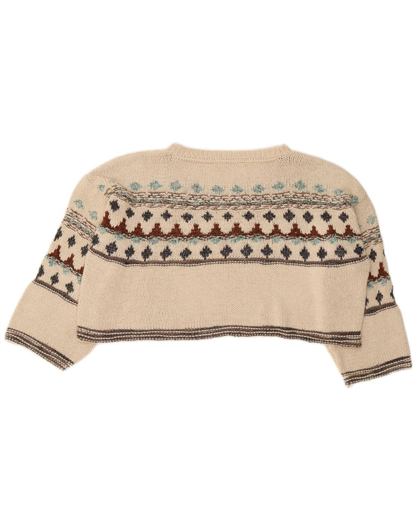 Sweter damski Zara Crop Boat Neck Sweter UK 10 Small Beige Fair Isle