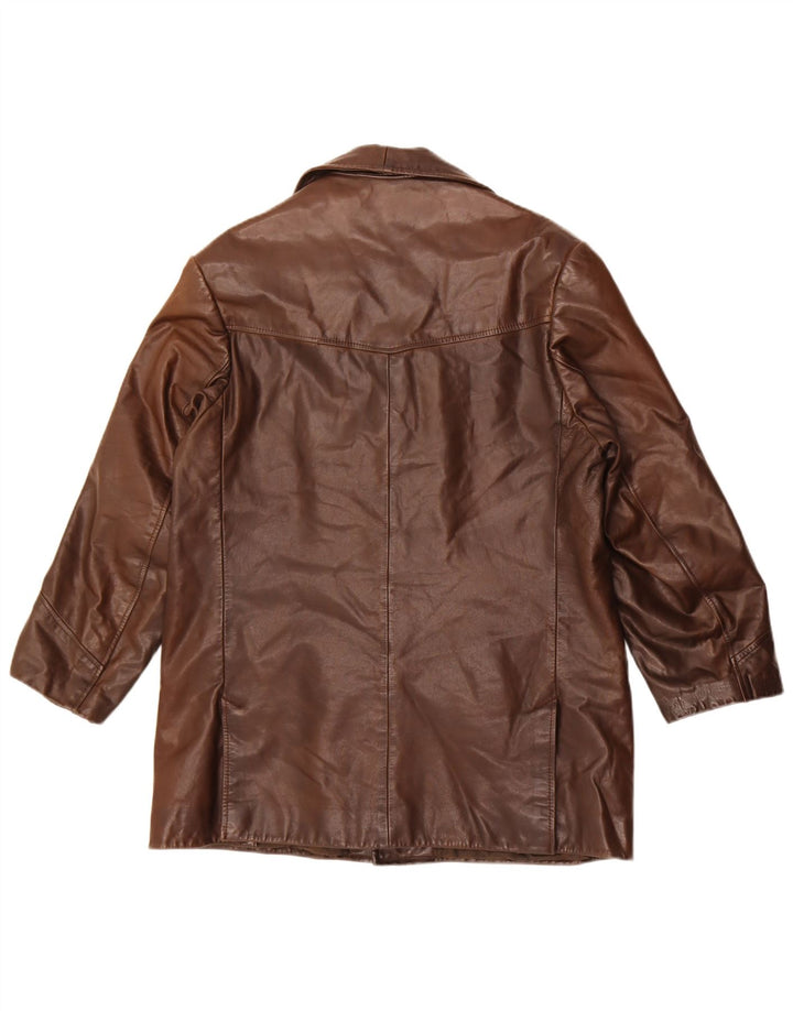 Vintage męska kurtka skórzana UK 36 Small Brown