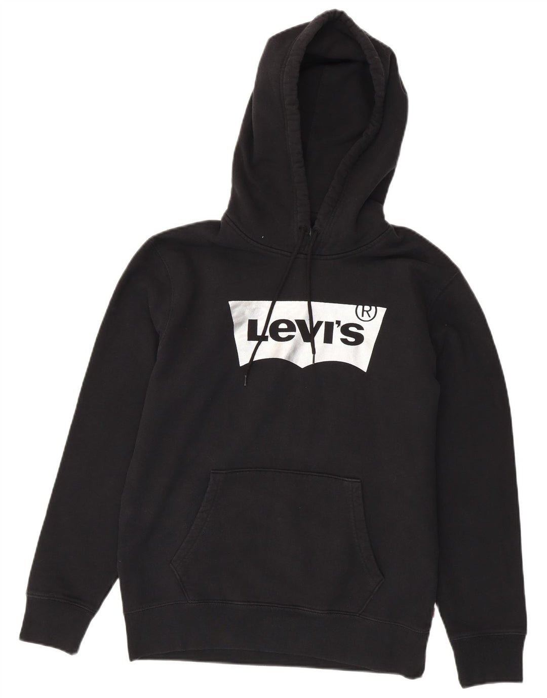 Męski standardowy sweter z kapturem LEVI'S z grafiką, mały, czarny, bawełniany
