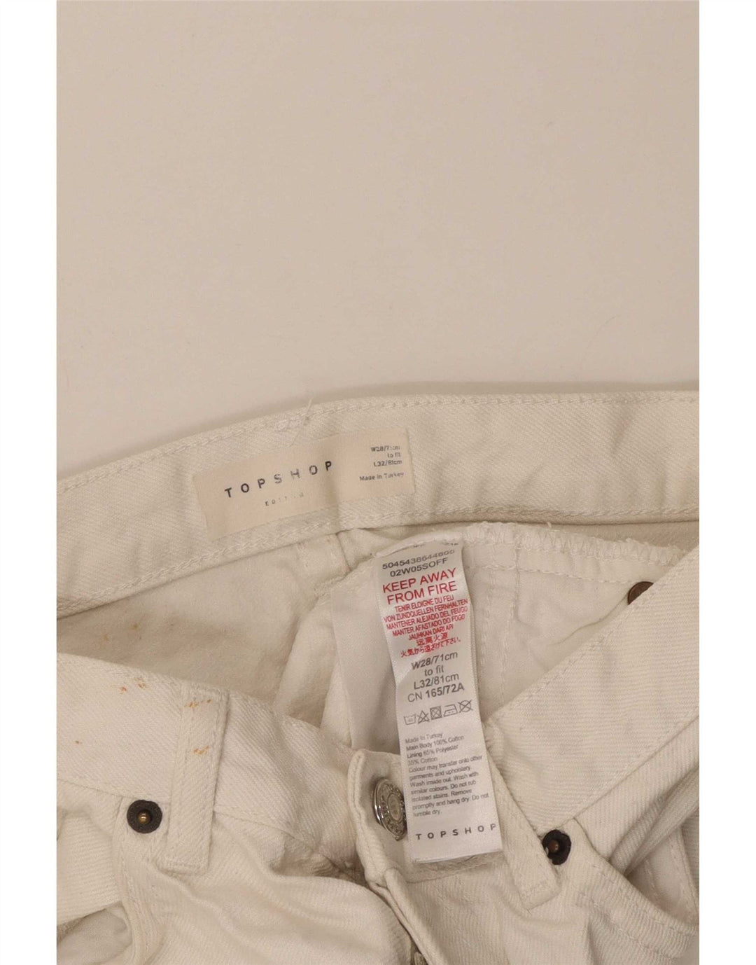 Damskie spodenki jeansowe Topshop W28 Średni biały poliester