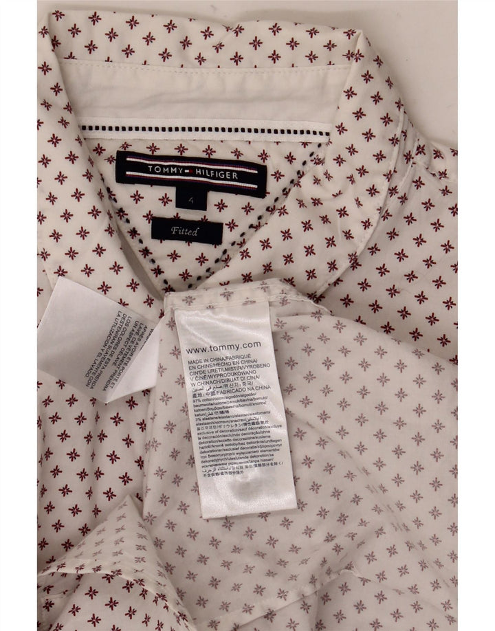 Damska dopasowana koszula Tommy Hilfiger w abstrakcyjny wzór US 4, mała, biała bawełna