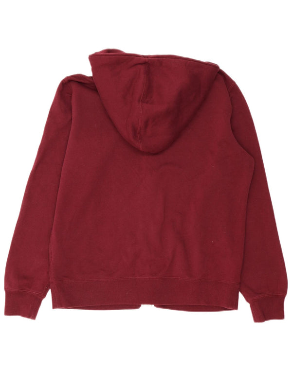 Converse Womens Oversized Zip Hoodie Sweater UK 16 Large Burgundy Cotton
