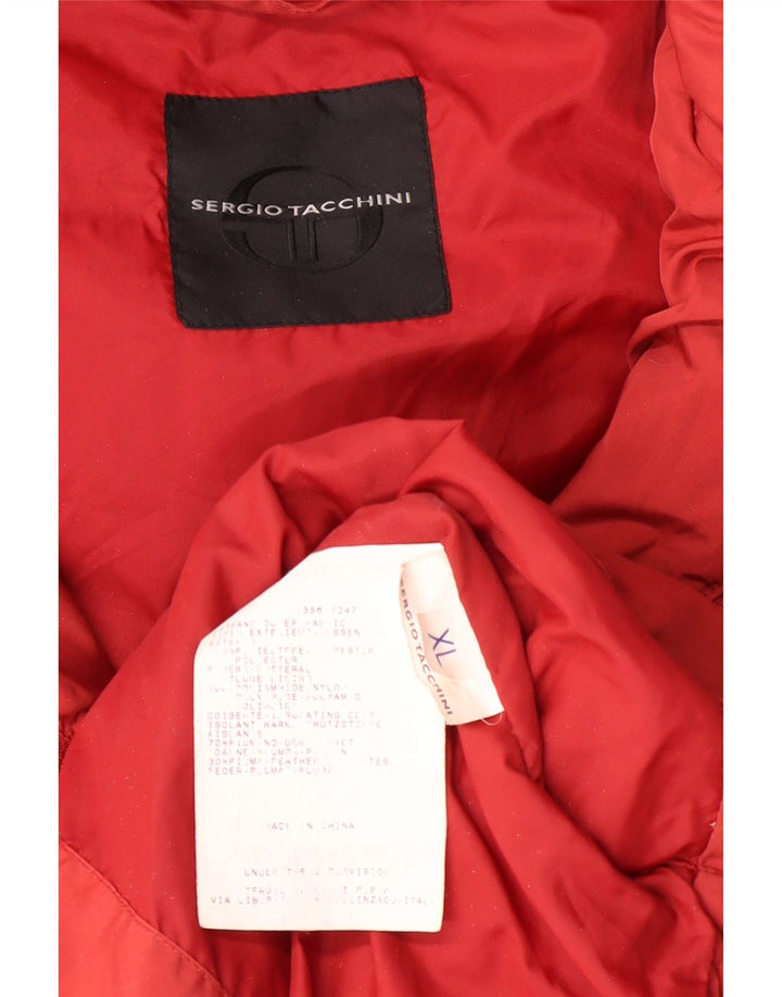 SERGIO TACCHINI Męska ocieplana kurtka z kapturem UK 42 XL, czerwona, poliester