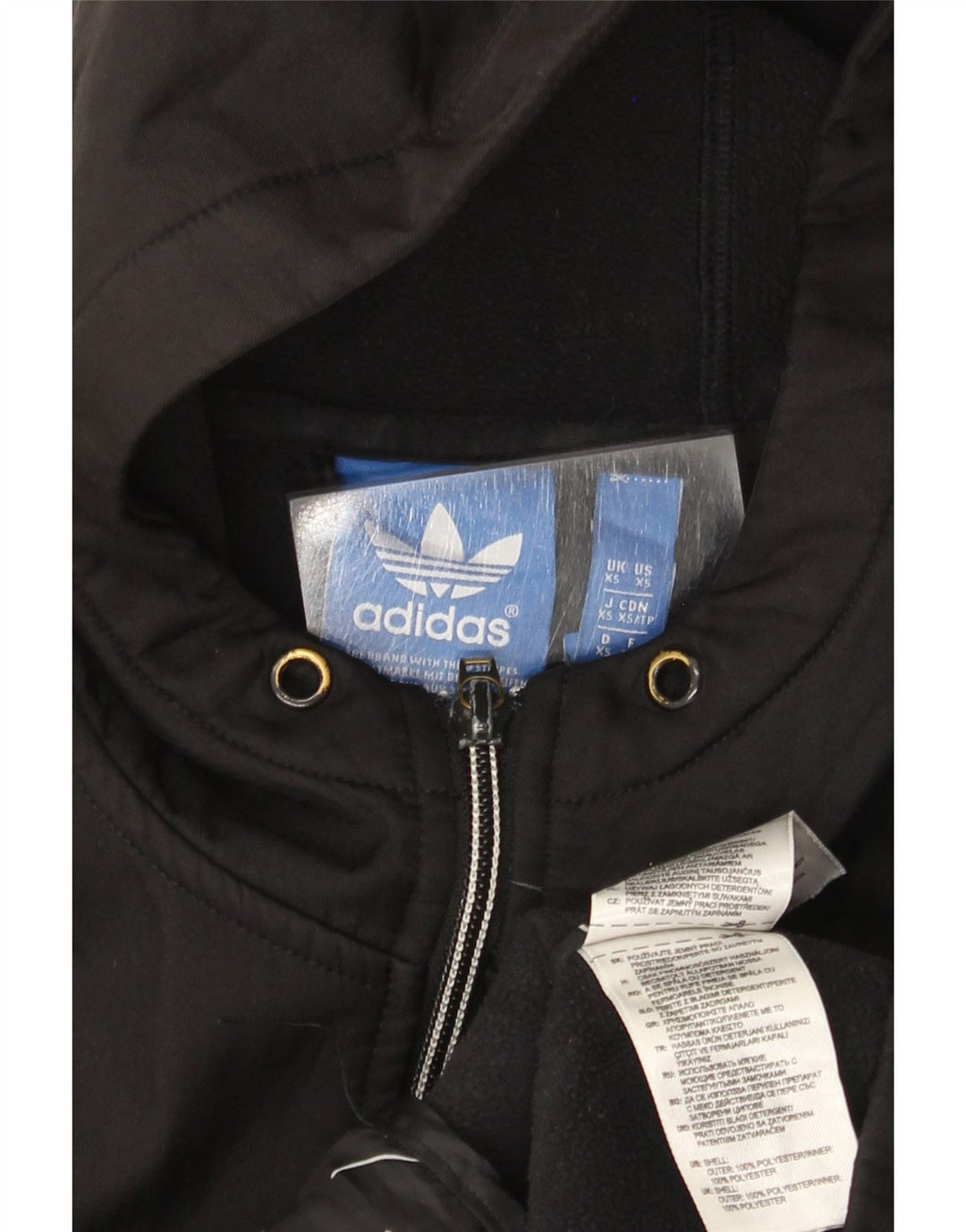 Adidas Męski sweter z kapturem i zamkiem błyskawicznym XS Czarny poliester
