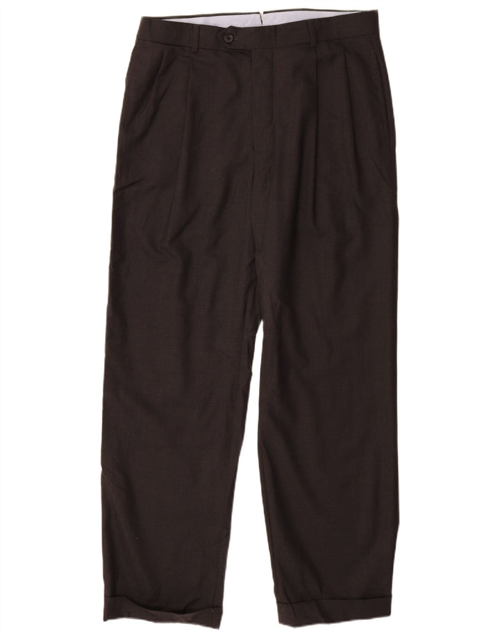 BROOKS BROTHERS Męskie spodnie garniturowe Madison W33 L30 Szara wełna