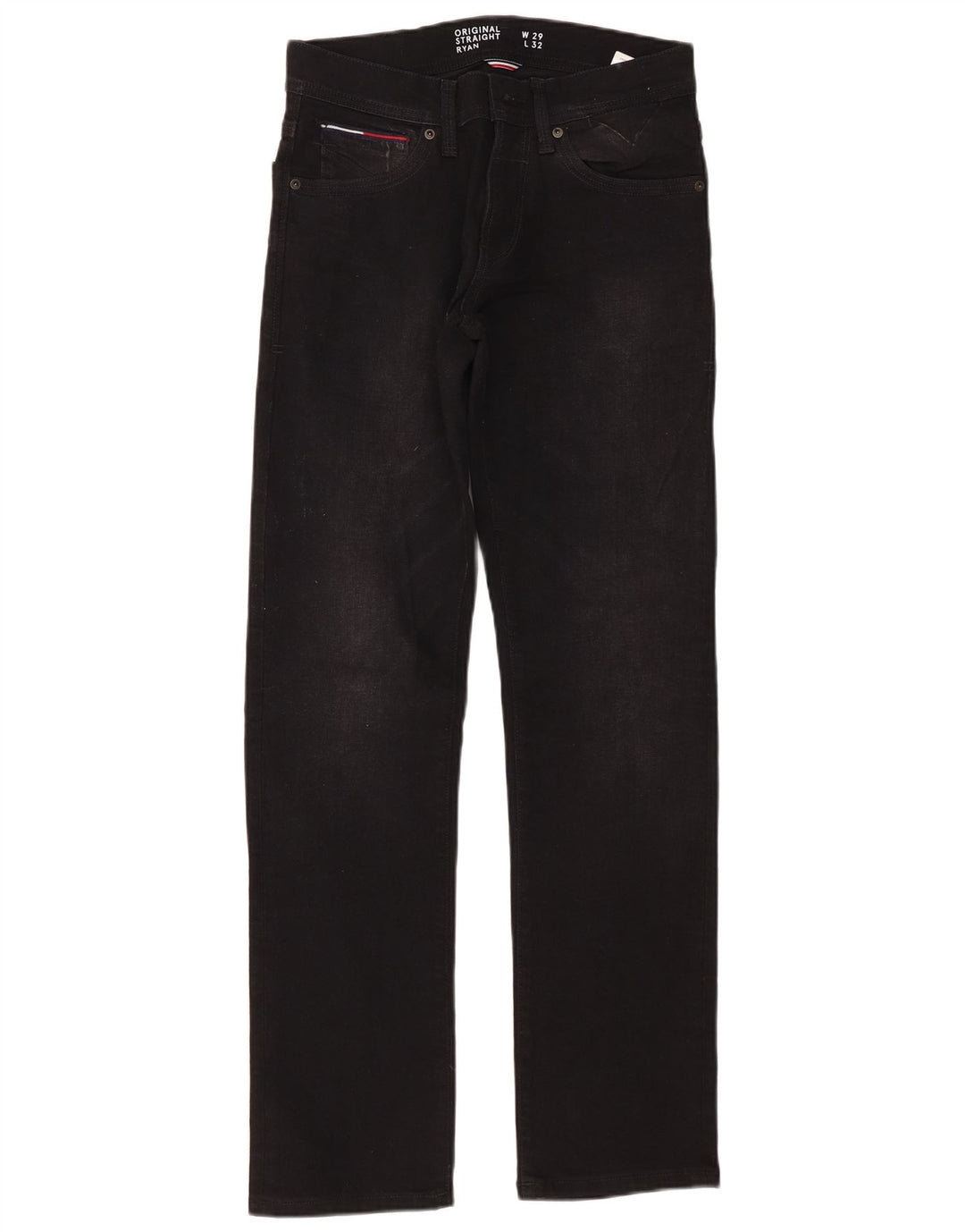 TOMMY HILFIGER Męskie jeansy Ryan Straight W29 L32 Czarne bawełniane