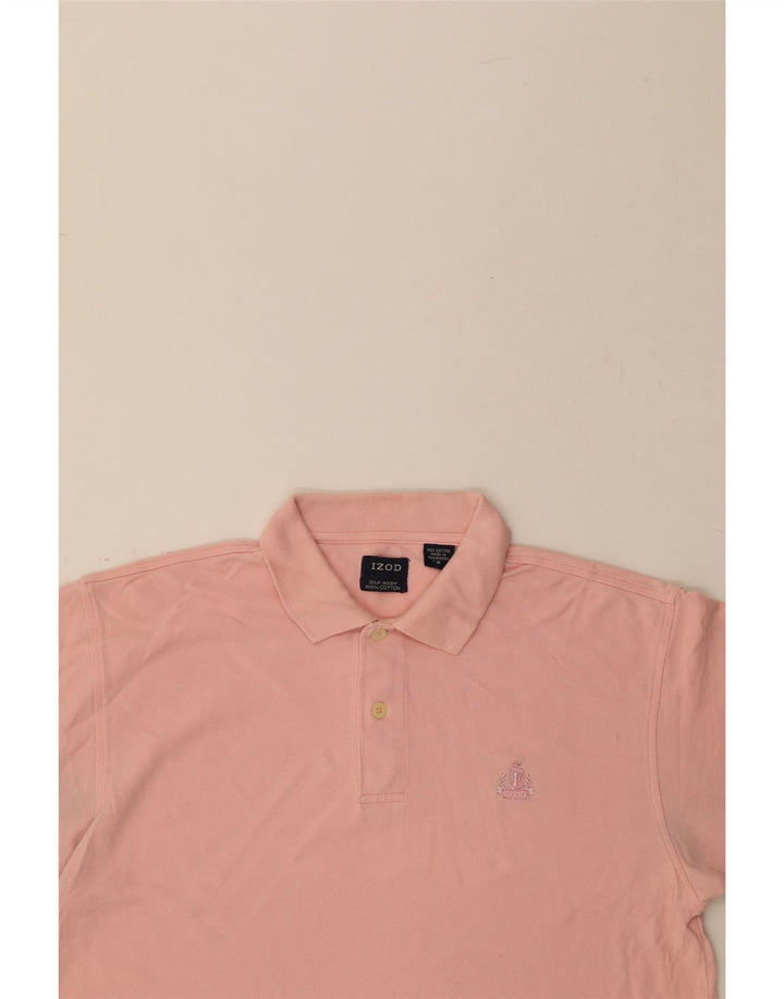 IZOD Mens Polo Shirt Medium Pink Cotton Vintage Izod and Second-Hand Izod from Messina Hembry 