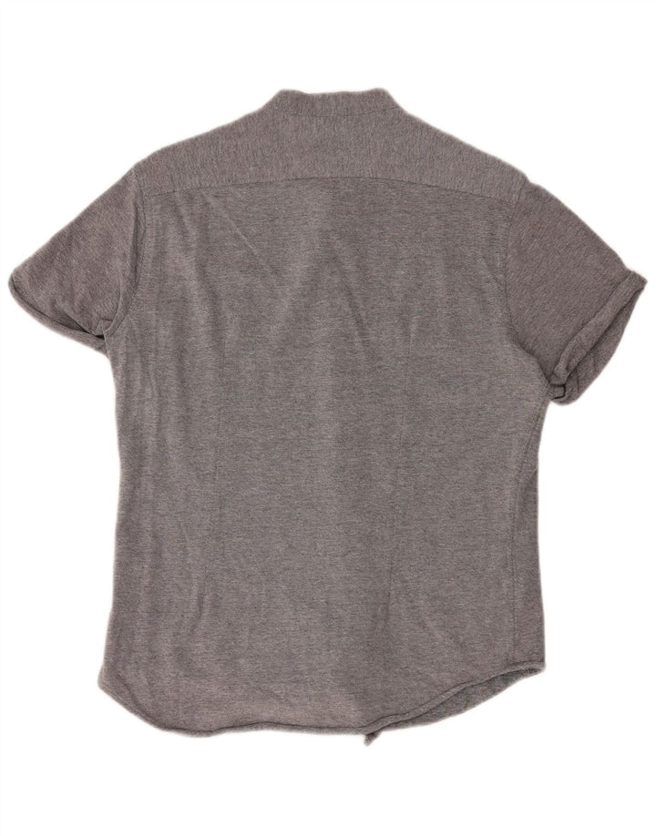 Męska koszula slim fit z krótkim rękawem Zara, duża, szara