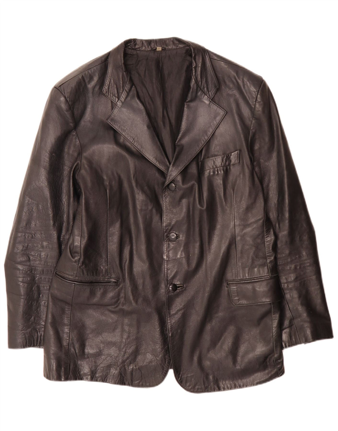 Vintage męska skórzana marynarka zapinana na 3 guziki IT 54 XL czarna