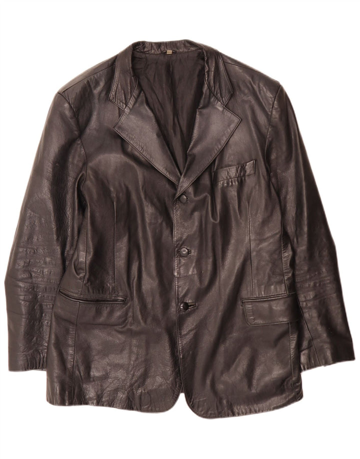 Vintage męska skórzana marynarka zapinana na 3 guziki IT 54 XL czarna