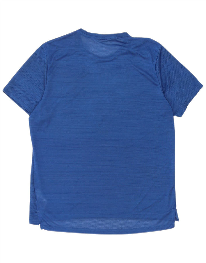 Męski T-shirt Nike Dri Fit Top, średni niebieski, poliester w prążki