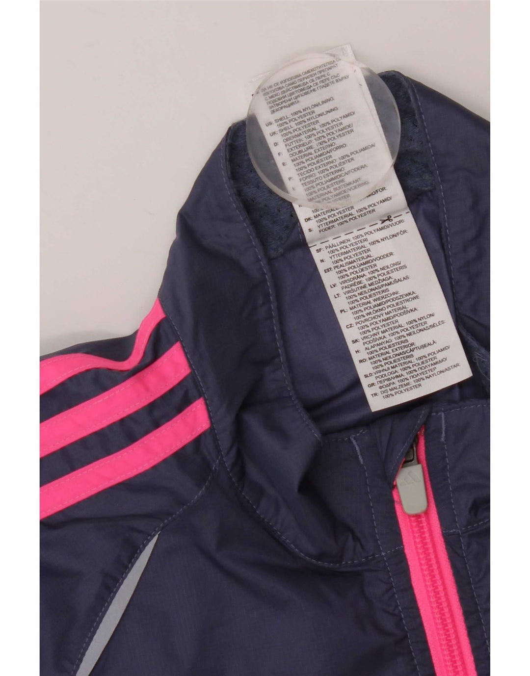 Damska bluza dresowa Adidas UK 16, duża, granatowa, nylonowa