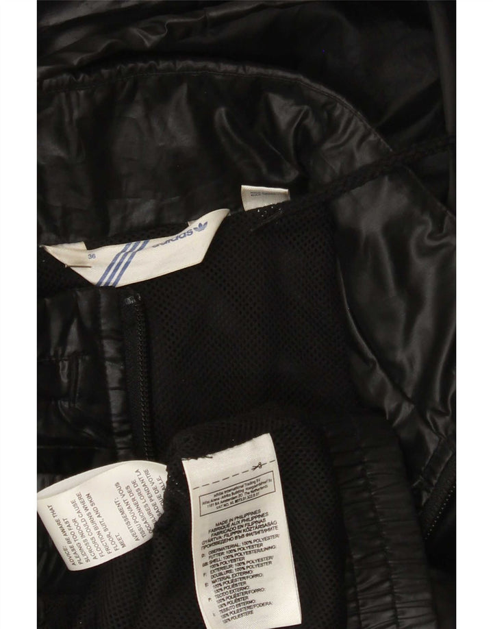 Damska kurtka dresowa z kapturem Adidas EU 36, mała, czarna, poliestrowa
