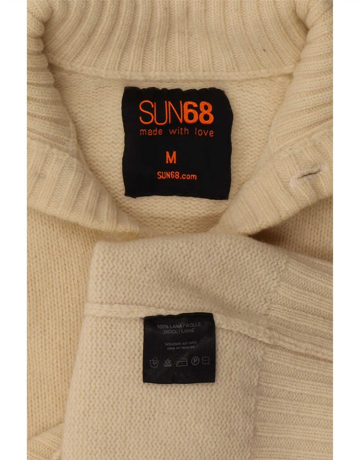 Sun68 Damski sweter kardigan UK 14 Medium Off White Wool