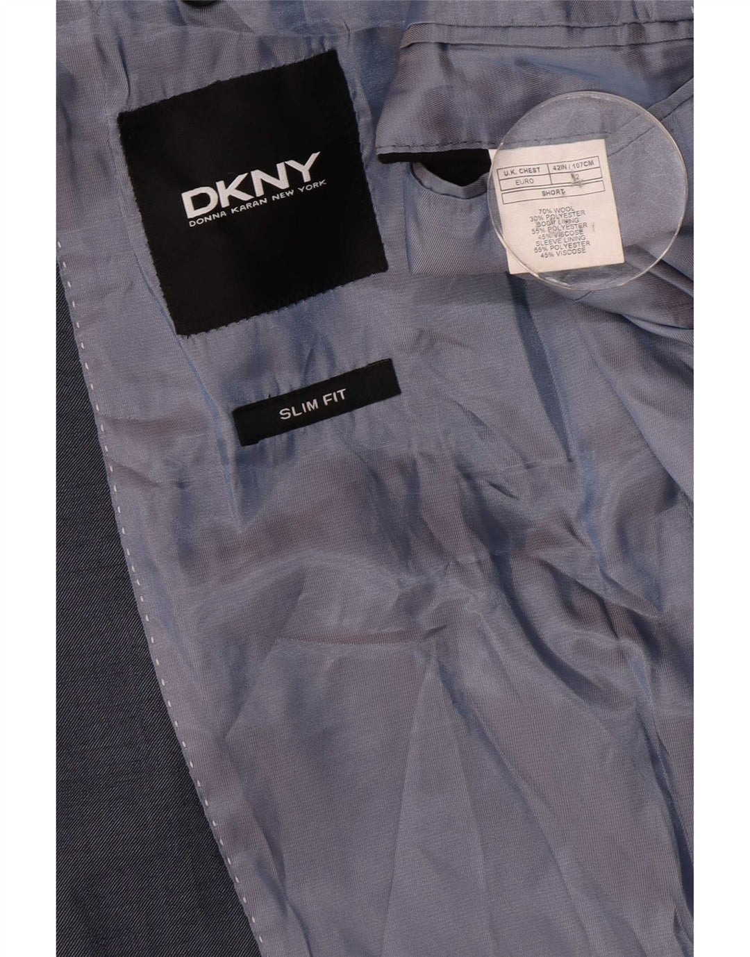 Dkny Męska marynarka zapinana na 2 guziki UK 42 XL Granatowa wełna