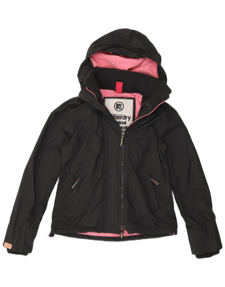Damska kurtka wiatrówka z kapturem Superdry Windcheater UK 14, średnia szarość